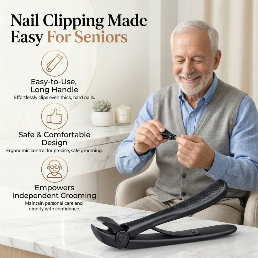 EldyLux® Nail Clipper for Seniors | Cuts Thick Nails With Less Effort